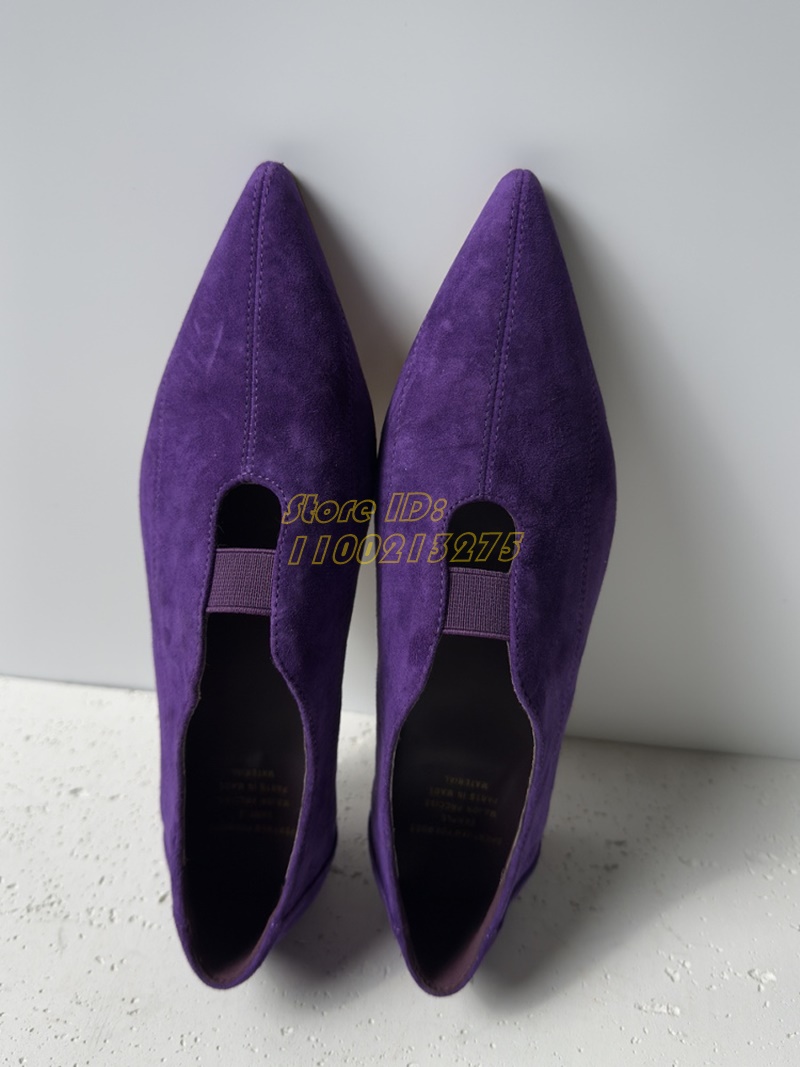 Purple Suede Pointy Toe Pumps  - Women Shoes For Winter review and price