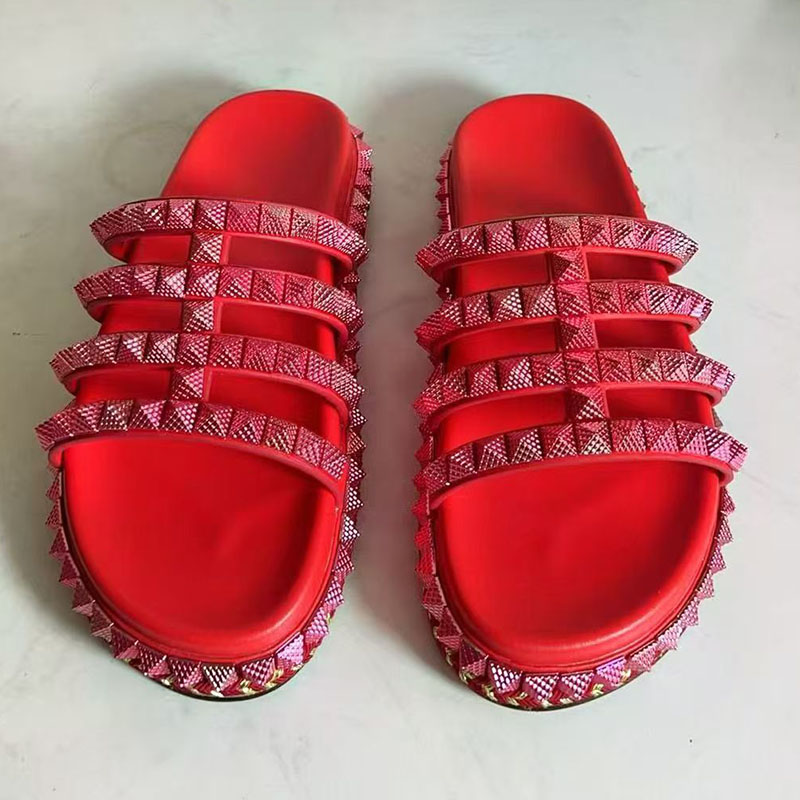 Red Rivet Studded Gladiator Sa - Women'S Shoes Red Bottoms review and price