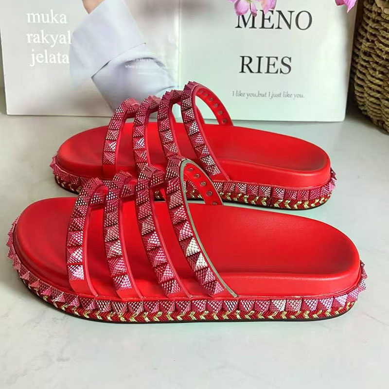 Red Rivet Studded Gladiator Sa - Women'S Shoes Red Bottoms review and price