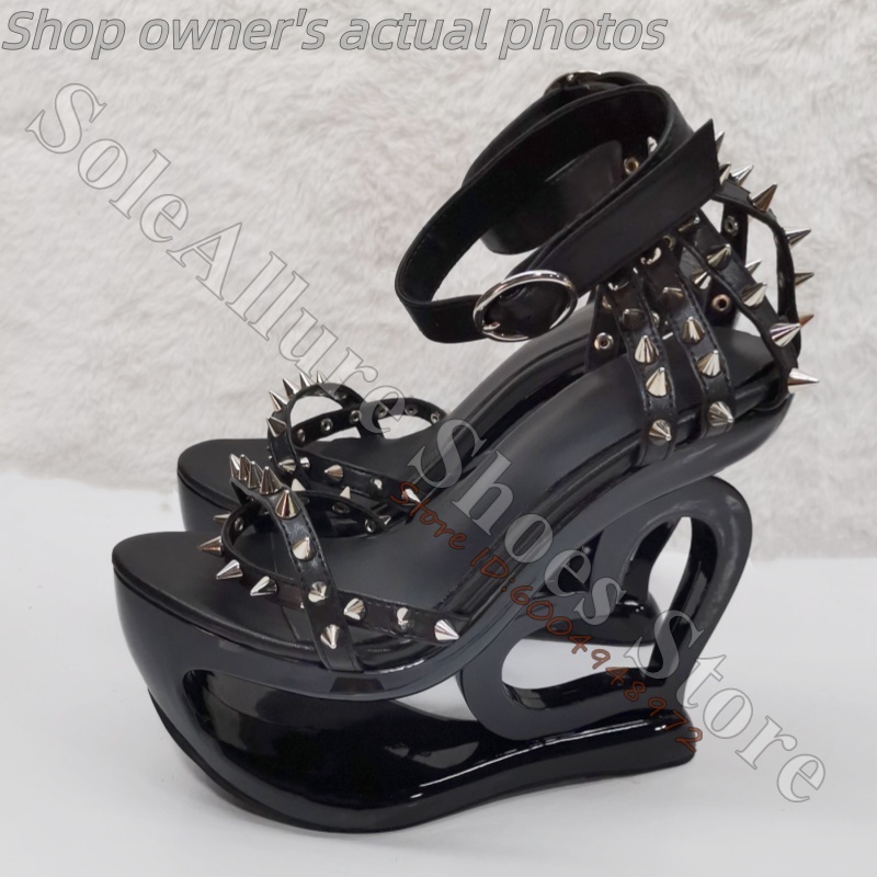 Hot Pink Spike Stud Caged Hear - Metallic Heel Sandal review and price