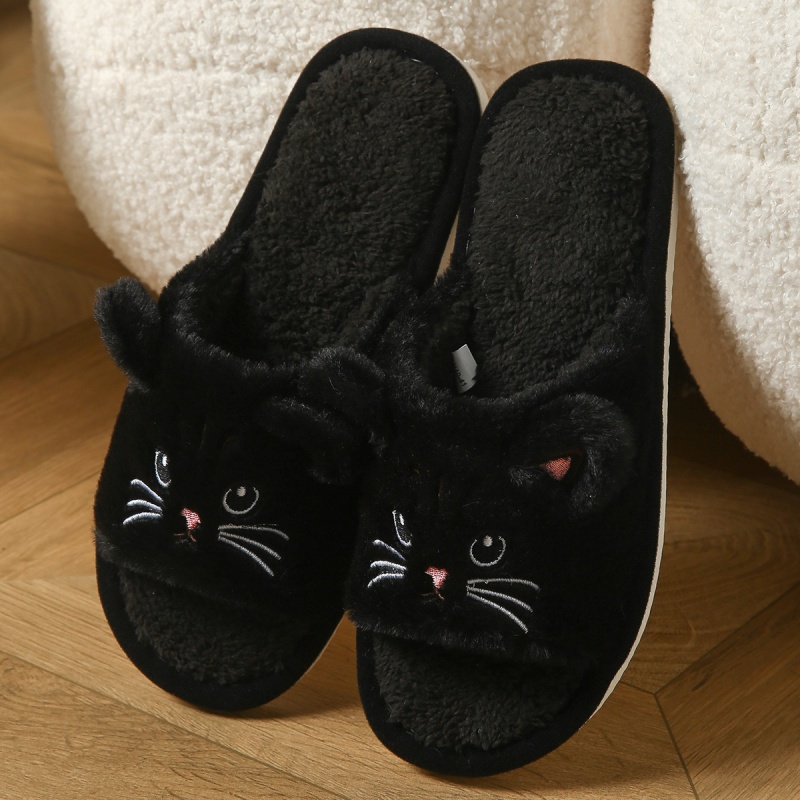 Cute Cat Plush Flip Flops For  - Women Shoes For Winter review and price