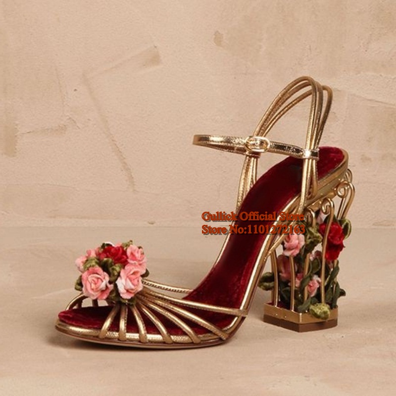 Luxury Bird Cage Women Sandals - Metallic Heel Sandal review and price