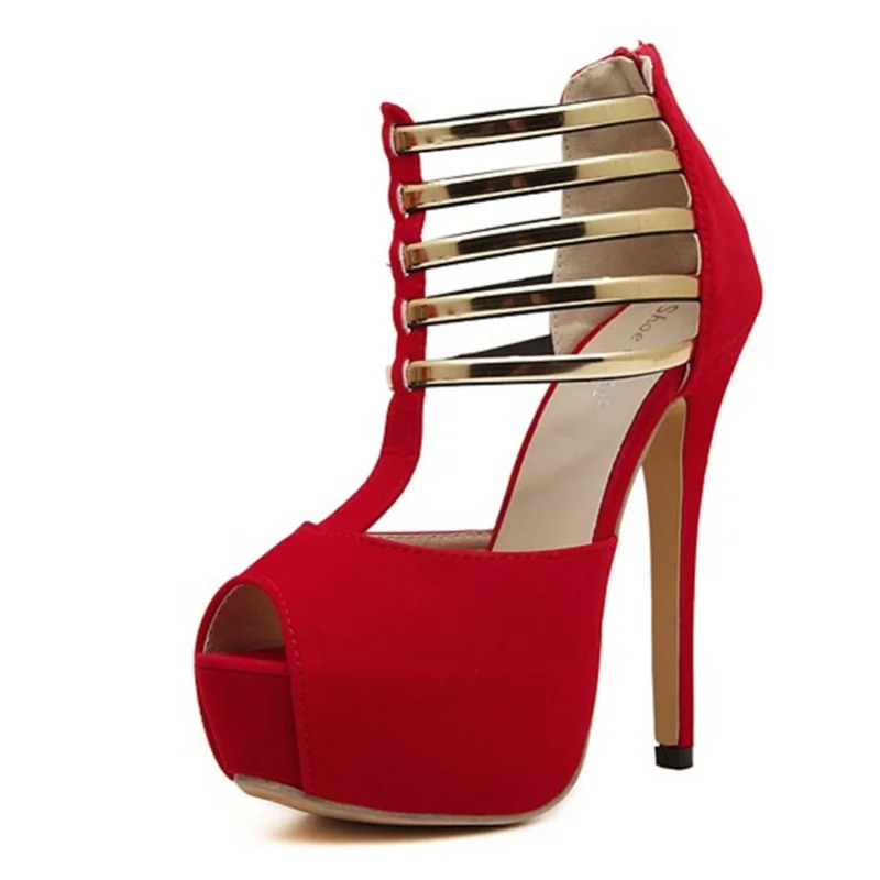 13CM Women's Shoes Sexy Model  - Metallic Heel Sandal review and price