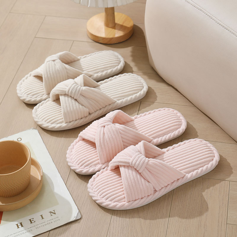 Corduroy Cross Strap Home Slip - Women Shoes For Winter review and price