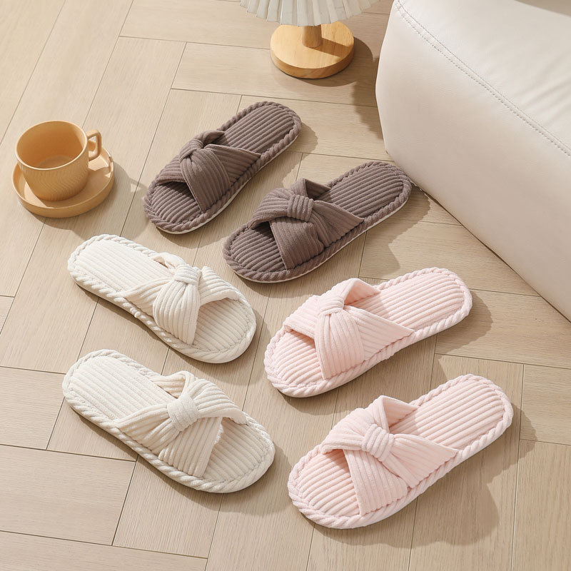 Corduroy Cross Strap Home Slip - Women Shoes For Winter review and price