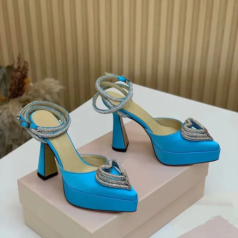 Platform Crystal Love Decorati - Metallic Heel Sandal review and price
