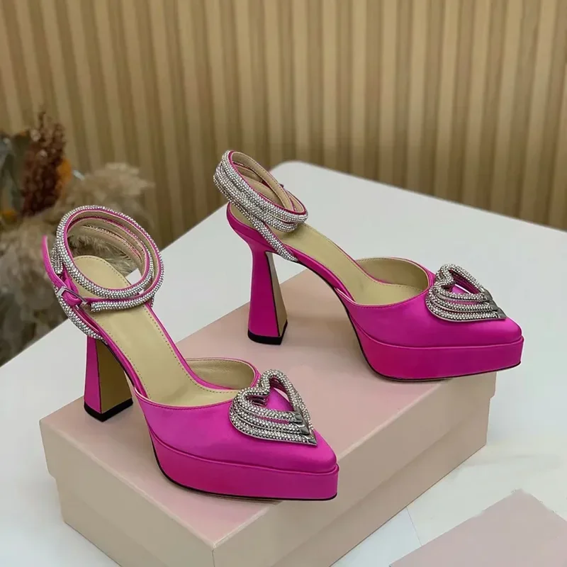 Platform Crystal Love Decorati - Metallic Heel Sandal review and price